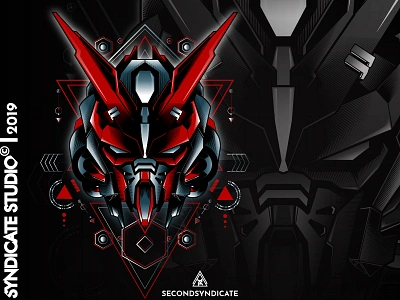 Astray Red Frame astray astrayred astrayred frame cover detail dribbble geometric gundam gunpla head illustration logo mecha modern ornament poster robot sacred geometry t shirt tattoo