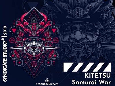 Kitetsu sacred geometry darkart digitalart head horror illustration japan mask poster ronin sacredgeometry samurai samurai jack tattoo tshirt art tshirt design tshirt graphics