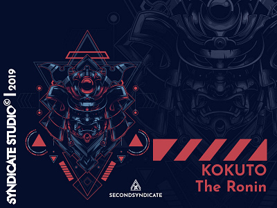 Kokuto detail geometric head illustration japan logo modern neon ornament poster ronin sacred sacred geometry samurai t shirt tattoo