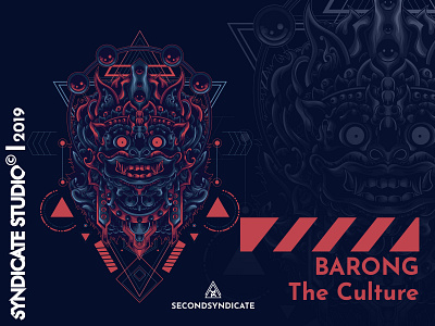 Barong The Culture sacred geometry bali balinese barong culture dance detail devil face geometric head illustration indonesia indonesian leak mask modern sacred geometry t shirt tattoo vector