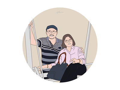 Flat Design Illustration Couple