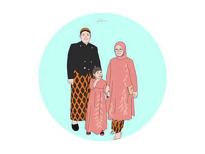 Flat Design Illustration Family