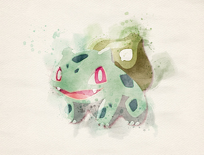 #001 Bulbasaur bulbasaur illustration photoshop pokemon watercolor