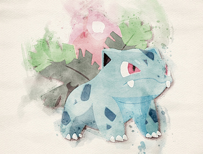 #002 Ivysaur illustration ivysaur photoshop pokemon watercolor