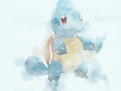 #007 Squirtle illustration photoshop pokemon squirtle watercolor