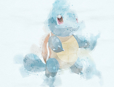 #007 Squirtle illustration photoshop pokemon squirtle watercolor