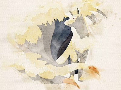 #038 Ninetales illustration ninetales photoshop pokemon watercolor