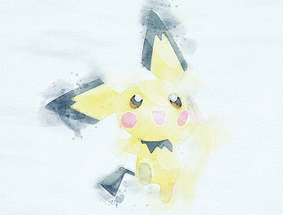 #172 Pichu illustration photoshop pichu pokemon watercolor