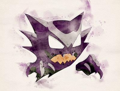 #093 Haunter haunter illustration photoshop pokemon watercolor