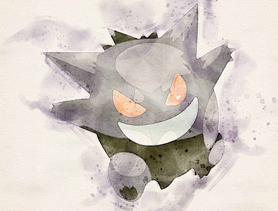 #094 Gengar gengar illustration photoshop pokemon watercolor