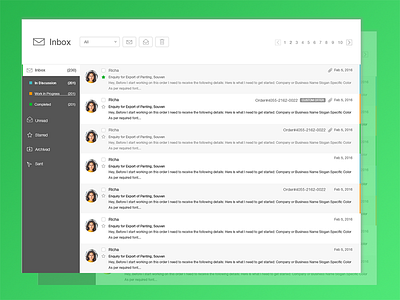 Inbox Design dashboard design inbox design photoshop web app
