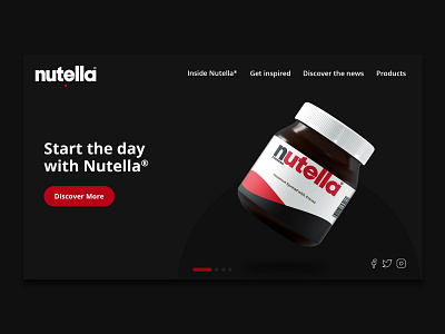 Nutella Landing Page clean design graphic design minimal ui ux web website