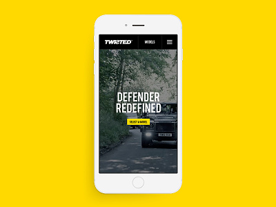 Twisted - Homepage Mobile automotive car design retouch twisted typography ui web website yellow