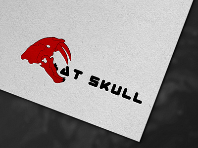 cat skull flat illustration logo vector