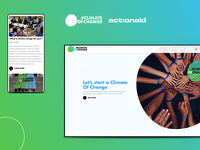 Climate of Change | Website actionaid art direction climate of change ui design user interface design ux design web design