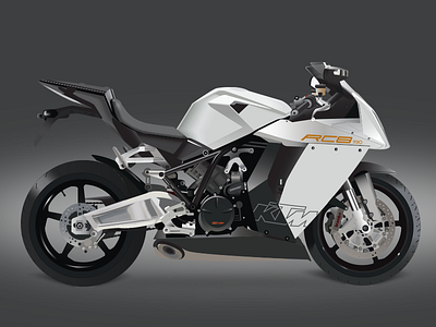 Ktm RC8 vector graphic design illustrator ktm motorcycle rc8 vector