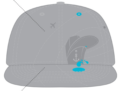 Overseased HAT design fabric graphic grey hat overseased