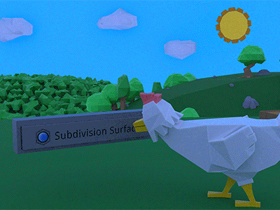 Along Came High Poly animation blender chicken