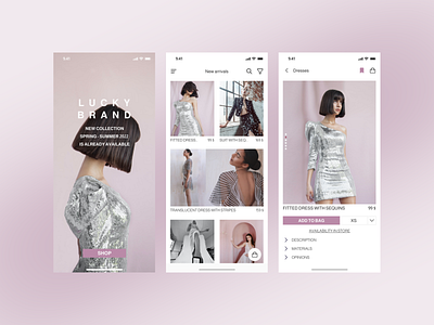 Clothing App | Mobile app concept app application buy clothing concept design fashion mobile mobile app model people pink shop shopping ui