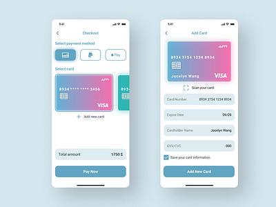 Credit Card Checkout | Mobile App Concept