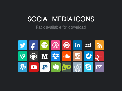 Social Media Icons Pack (PSD) circles freebie icons pack psd psddd social media ui