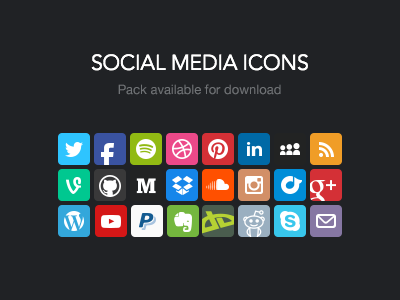 Social Media Icons Pack (PSD)