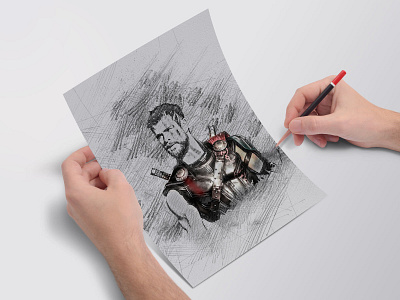 Thor | Sketch | Adobe Photoshop art artist artwork avengers digitalart illustration marvel marvel comics marvel studios marvelcomics pencil thor