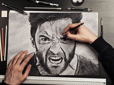 Wolverine | Sketch | Adobe Photoshop art artist artwork digital art digitalart illustration marvel marvel studios marvelcomics painting sketch vector wolverine