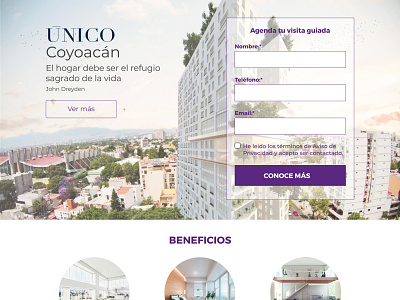 Unico desarrollos design landing ui ux