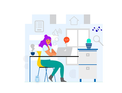 Illustartions Re ver 2 Work from Home Hub app branding clean icon illustration illustrator logo minimal ui vector