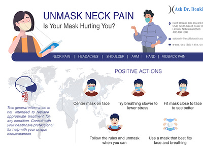 Unmask Neck Pain 02 branding clean design flat icon illustrator