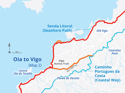 002 Baiona to Vigo  Map 2