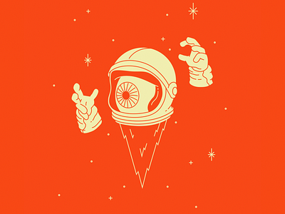 Space branding collage design eye flat gloves ground control helmet illustrator line major tom minimal space spacesuit stars vector