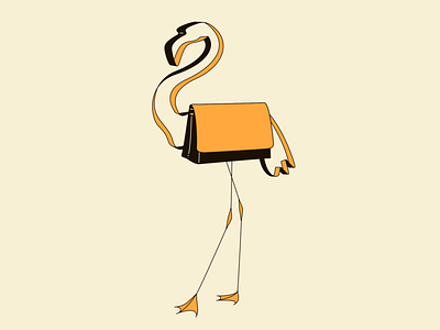 Flamant bag bird branding cloths design flamingo handbag illustration illustrator logo minimal purse shop vector