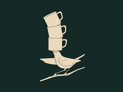 Balance animal balance bird branch branding coffee cup design equilibre flat forest illustration illustrator line lineart logo minimal vector vector illustration wings