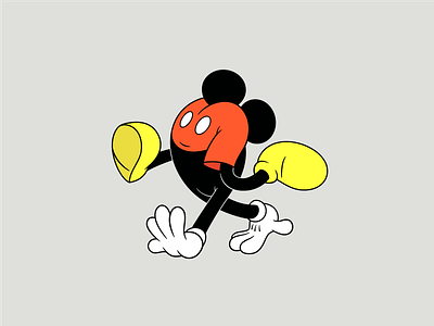 Mickey ass branding cartoon disney head illustration line minimal mouse popart quickiemickey surreal upsidedown vector