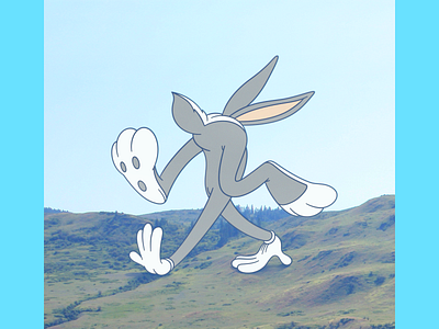 What's up doc? animal ass bunny cartoon character design flat illustration illustrator landscape line surreal vector