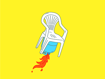 BBQ branding chair design fire flat fly gas illustration illustrator logo minimal plastic shuttle space speed summer surreal tank vector white