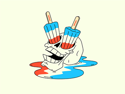 Miam miam branding death design flat ice icecream illustration illustrator logo minimal popsicle rocket skull smile splenda sugar summer vector