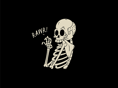 Rawr art blackandwhite bones branding colours dark death design flat graphic design illustration illustrator line logo minimal skeleton skull vector