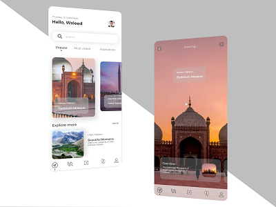 Travel app animation appdesign clean design flat graphic design minimal typography ui ui design vector