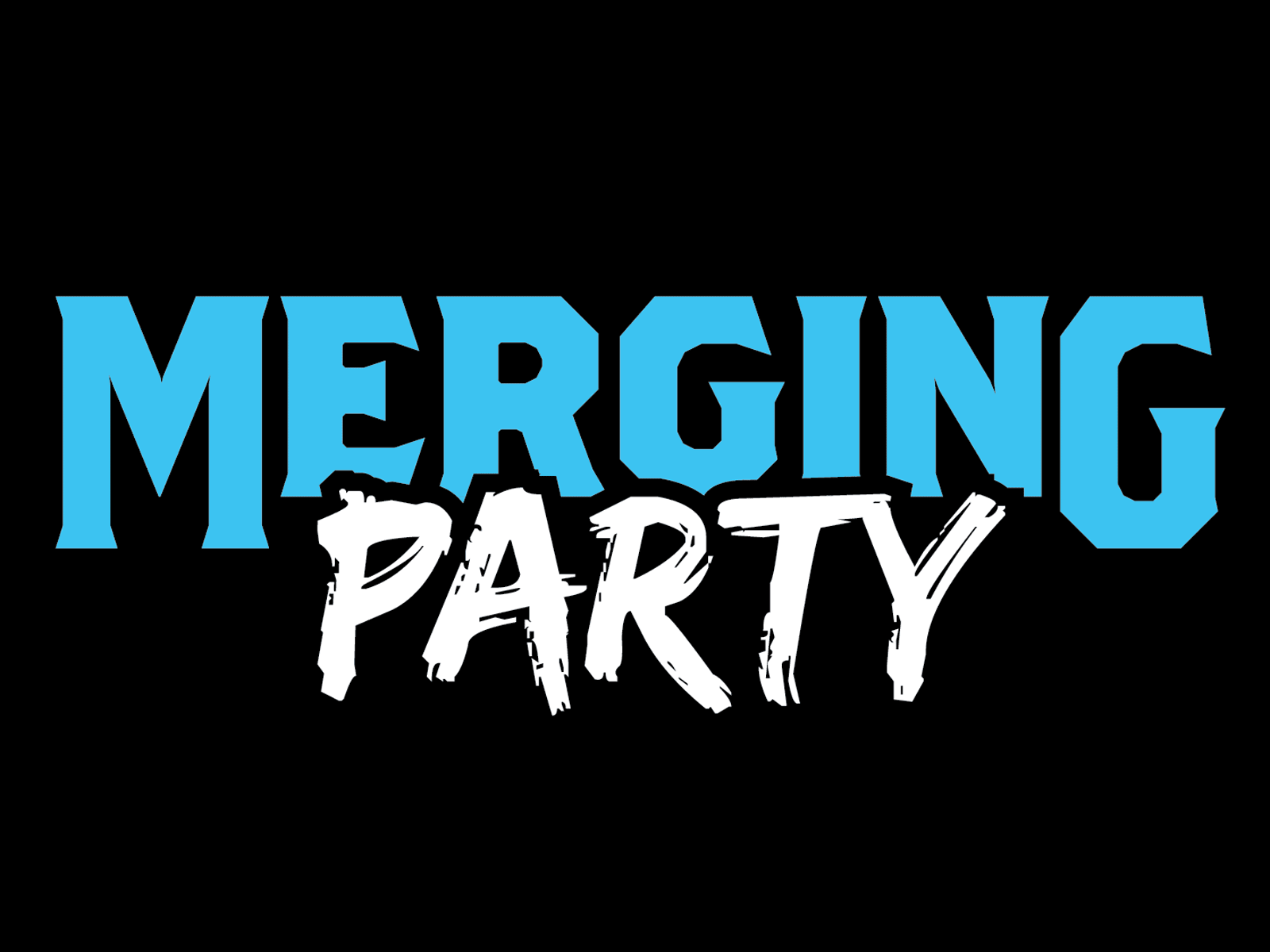 Merging Party gif animation branding design icon landing logo page party typography ui ux vector