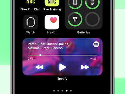 Spotify Widget 1 app apple apple widget branding design icon interface patterns play spotify spotify cover typography ui ux widget