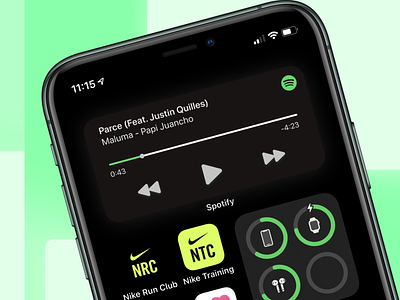 Spotify Widget Player app apple apple widget branding design icon interface ios app iphone widget patterns player player ui spotify spotify cover typography ui ux widget
