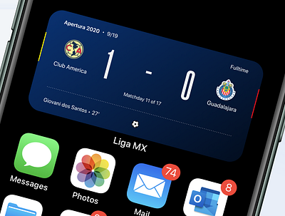 Soccer Score Widget 2 app apple branding design icon interface ios ios design ios14 ioswidget iphone12 minimal patterns soccer typography ui ux widget