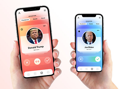 What if voting was like tinder? app app design apple branding design icon iphone 12 pro typography ui ux