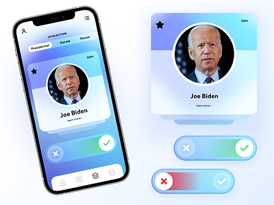 Voting like if it was tinder? app apple branding design icon iphone 12 pro patterns typography ui ux vote vote2020