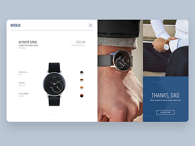 Watch product page dad design interface landing page ui ux watch web design