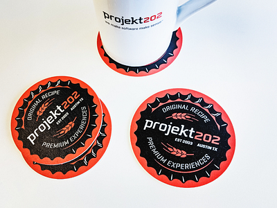 projekt202 coasters beer bottle brand branding cap graphic design icon label logo