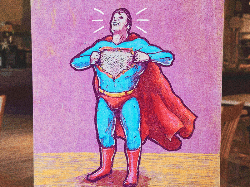 Super Nipples comics dc digital painting editorial editorial illustration funny illustration marvel nsfw pink ronan lynam super man